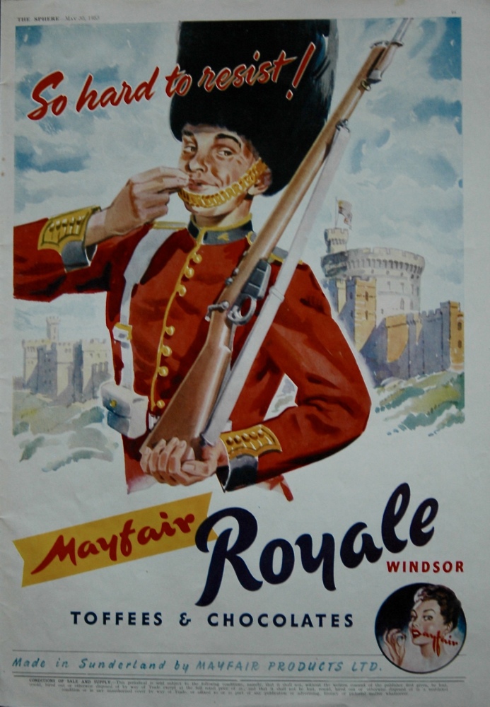 Mayfair Royale Windsor Toffees & Chocolates. 1937
