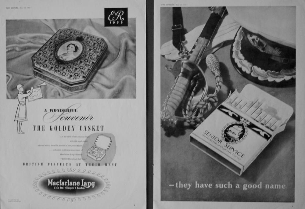 Senior Service Cigarettes, & Macfarlane Lang British Biscuits. 1953