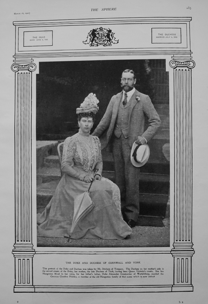 Duke and Duchess of Cornwall and York. 1901