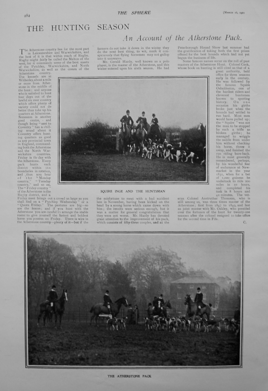 The Hunting Season : An Account of the Atherstone Pack. 1901