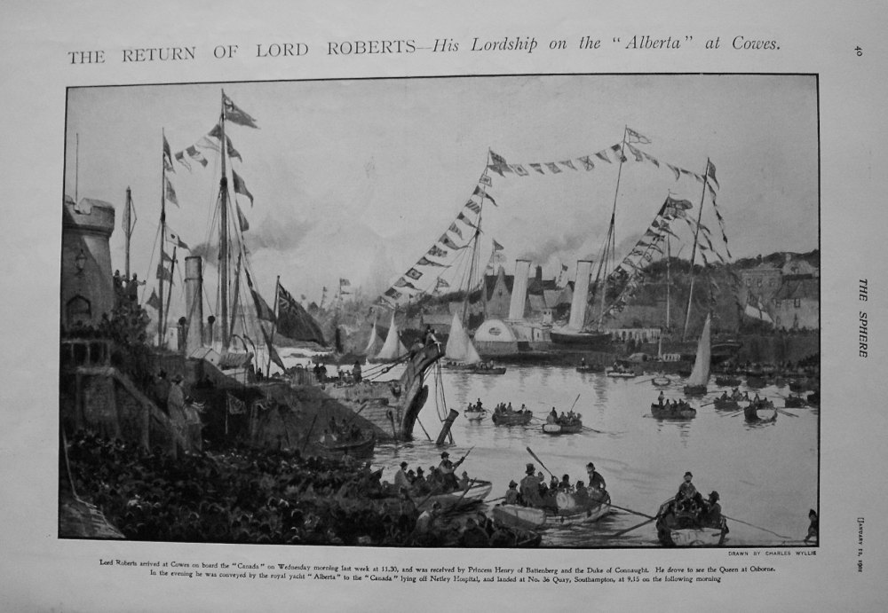 Return of Lord Roberts- His Lordship on the "Alberta" at Cowes. 1901