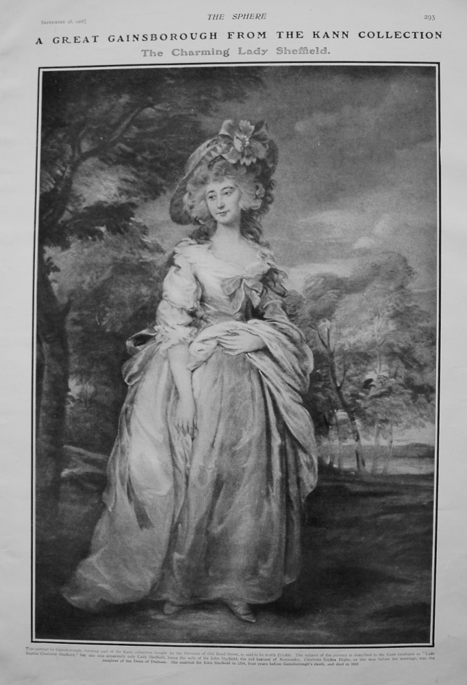 A Great Gainsborough from the Kann Collection - The Charming Lady Sheffield. 1901