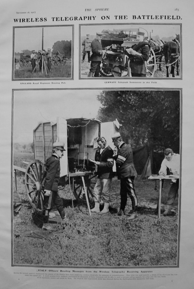 Wireless Telegraphy on the Battlefield. 1907
