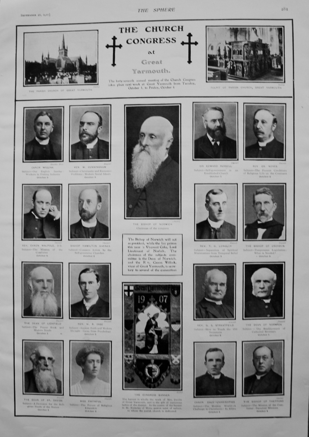 Church Congress at Great Yarmouth. 1907