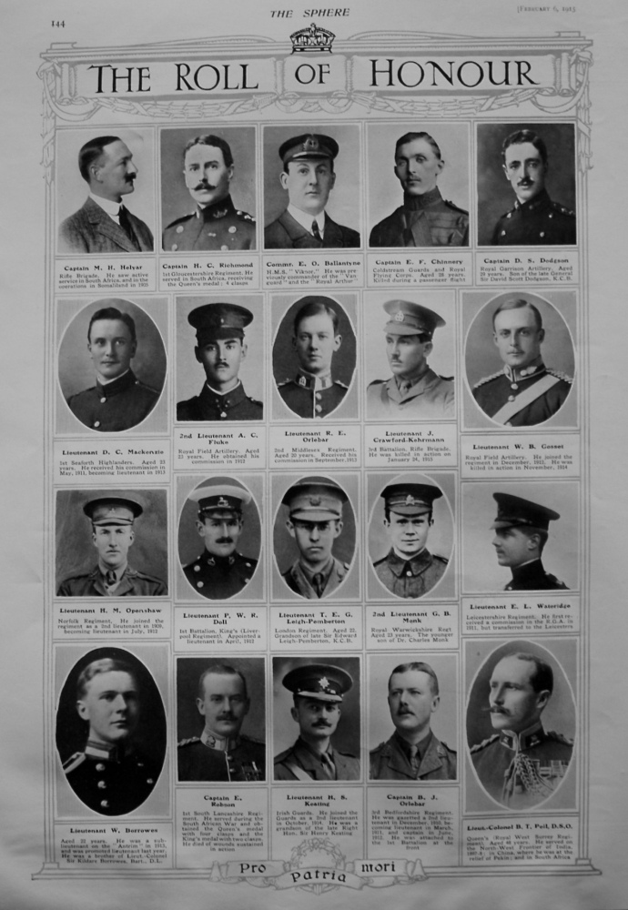 The Roll of Honour. February 6th, 1915.
