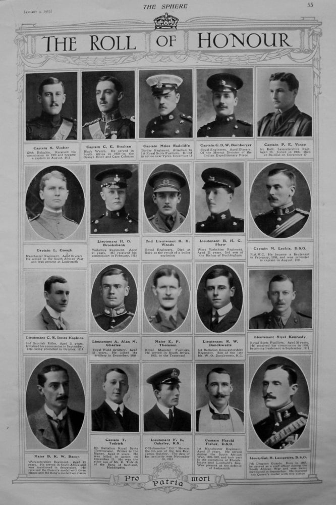The Roll of Honour. January 9th, 1915.
