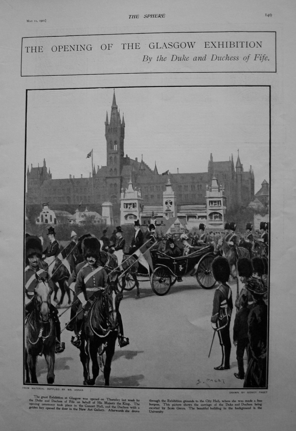 Opening of the Glasgow Exhibition, by the Duke and Duchess of Fife. 1901