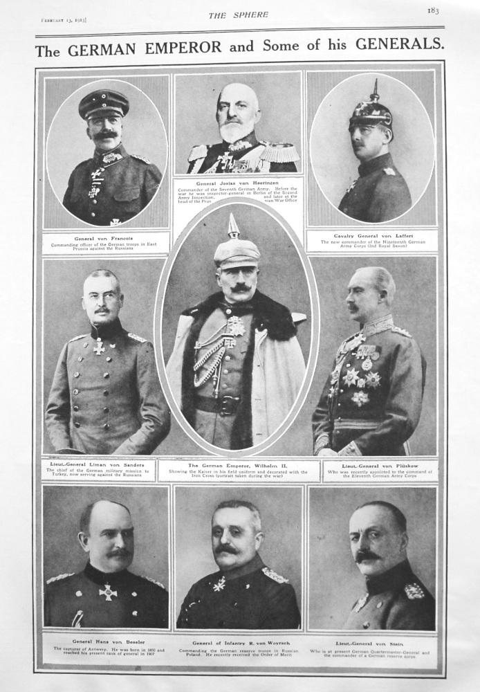 The German Emperor and Some of his Generals. 1915