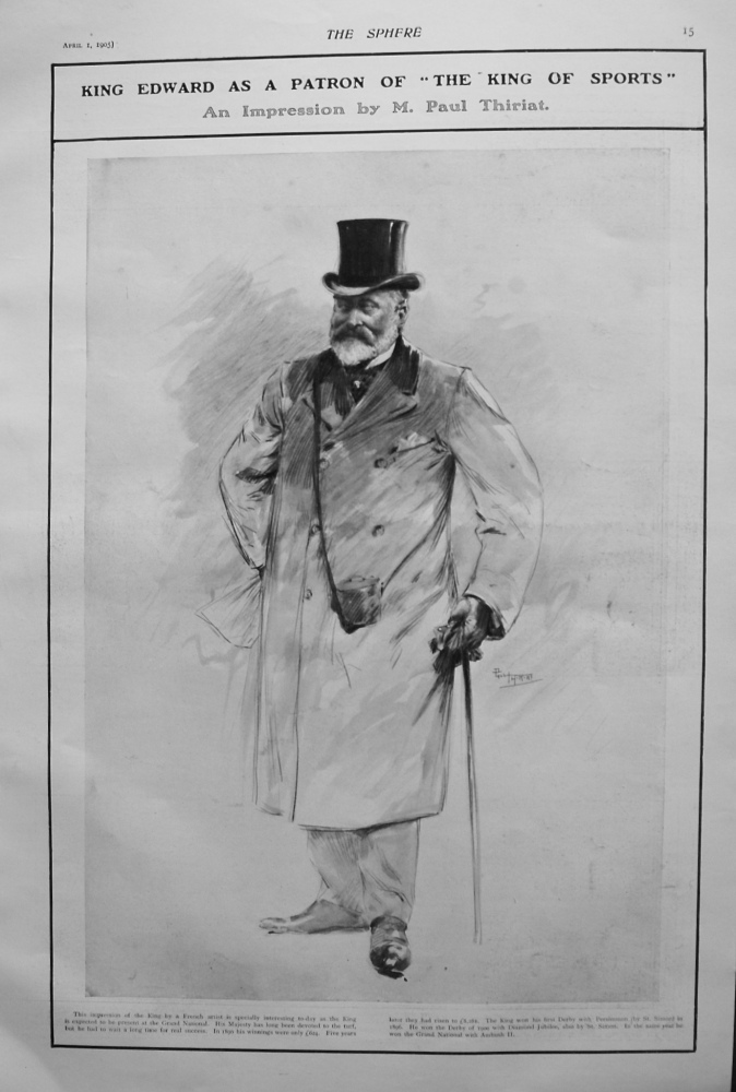 King Edward as a Patron of "The King of Sports." 1905