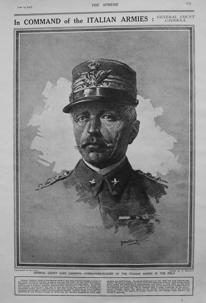 In Command of the Italian Armies : General Count Cadorna. 1915
