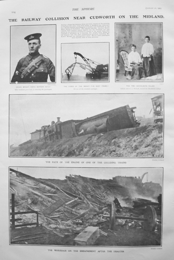 Railway Collision near Cudworth on the Midland. 1905