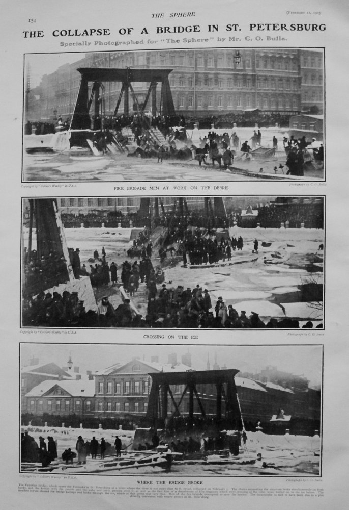 Collapse of a Bridge in St. Petersburg. 1905 (Photographs)