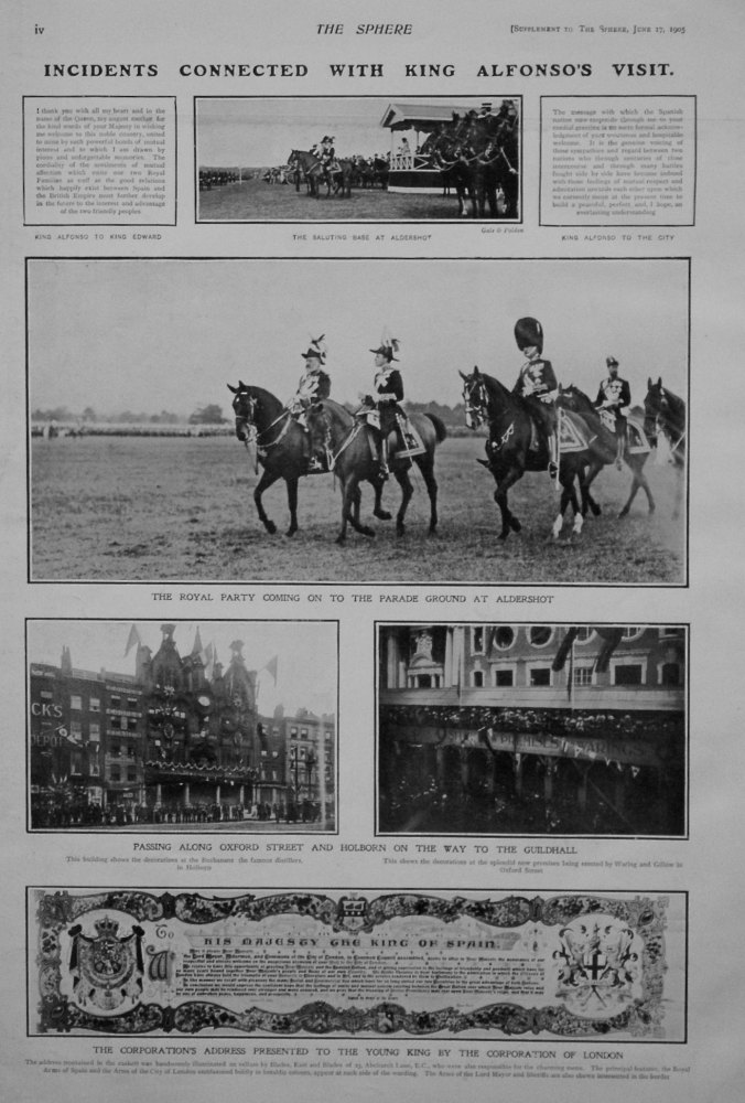 Incidents Connected with King Alfonso's Visit. 1905.