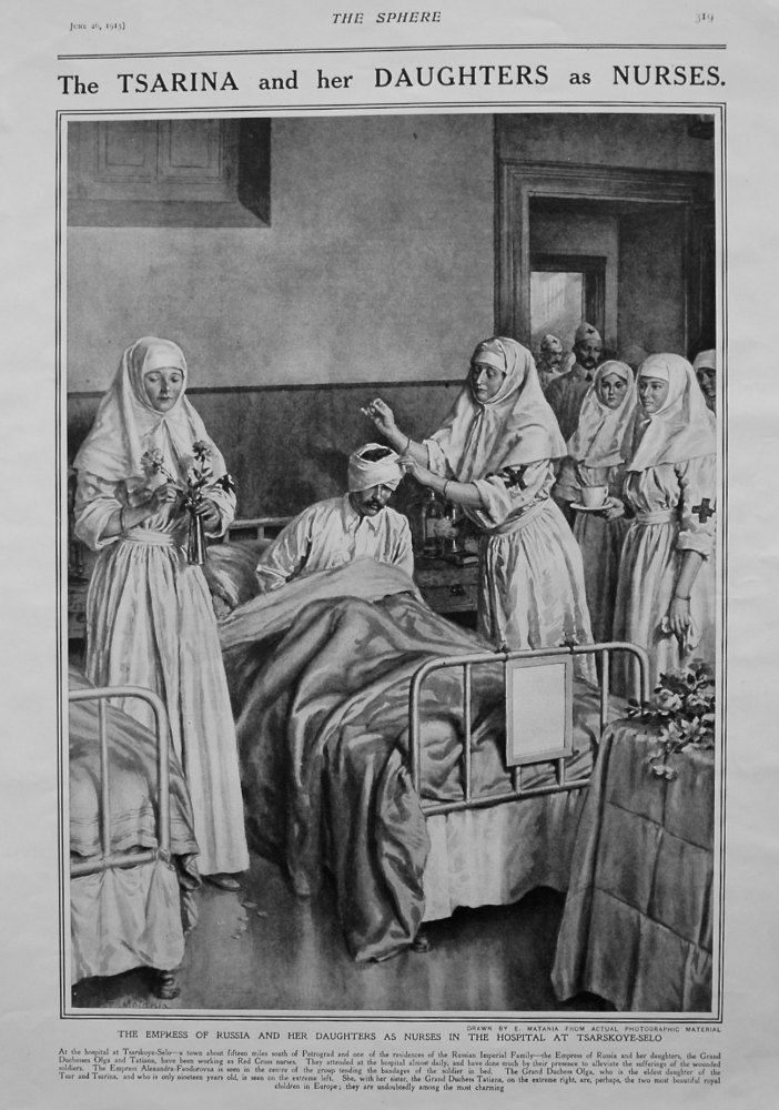 The Tsarina and her Daughters as Nurses.