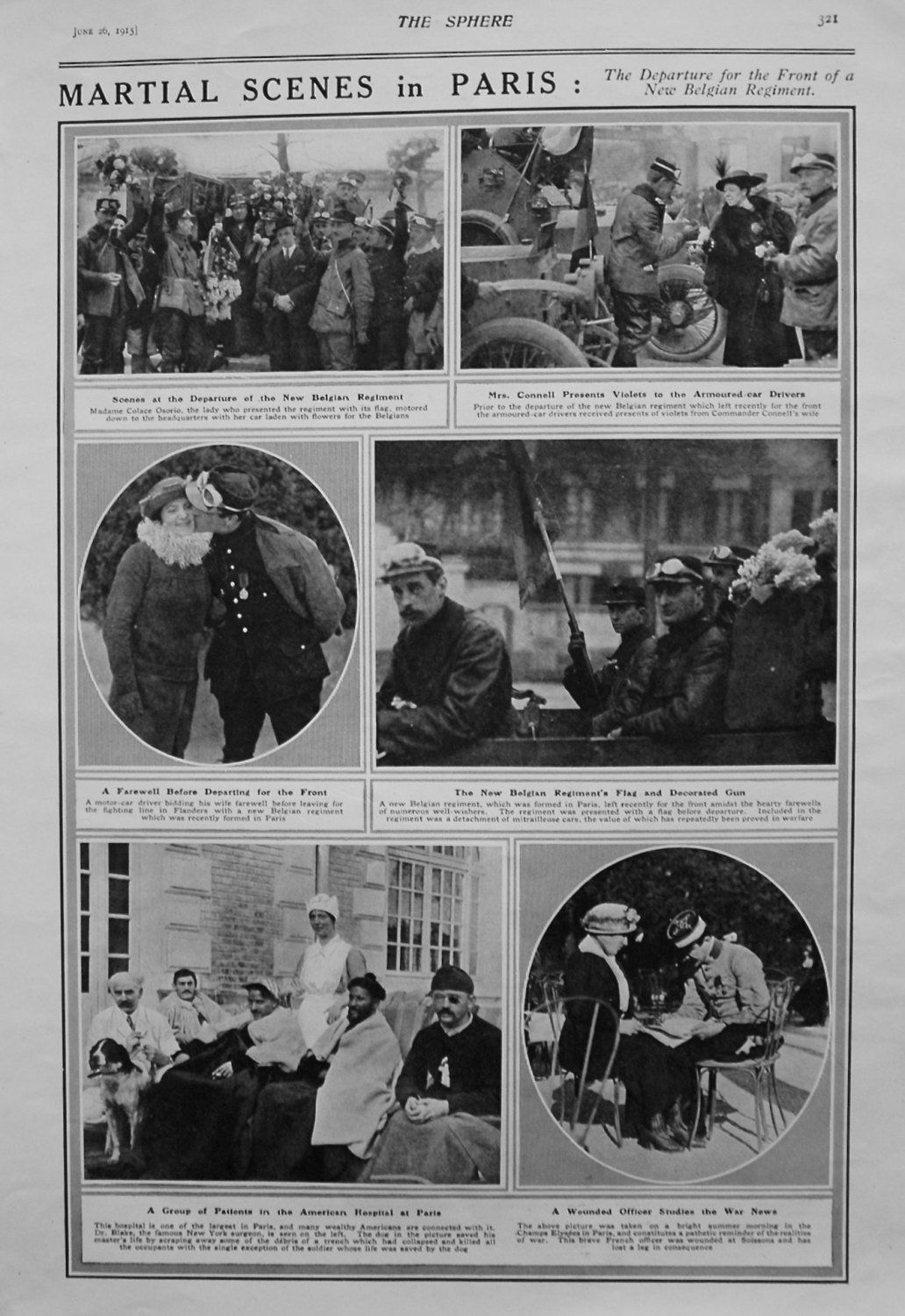 Martial Scenes in Paris : The Departure for the Front of a New Belgian Regi