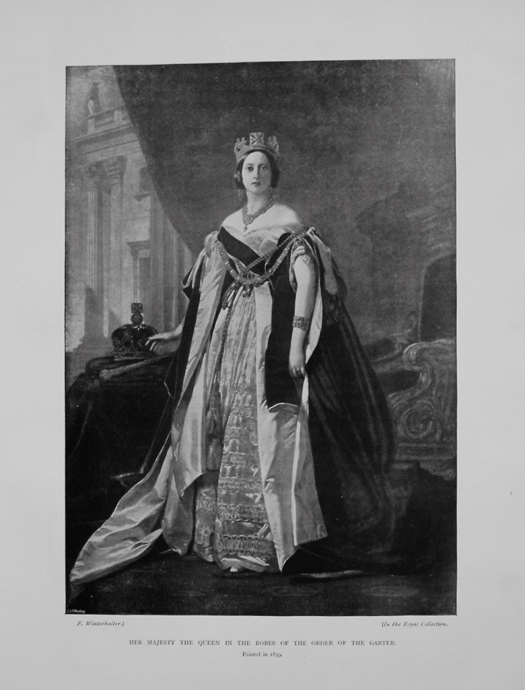 Her Majesty The Queen in the Robes of the Order of the Garter. Queen Victoria.  (Painted in 1859.