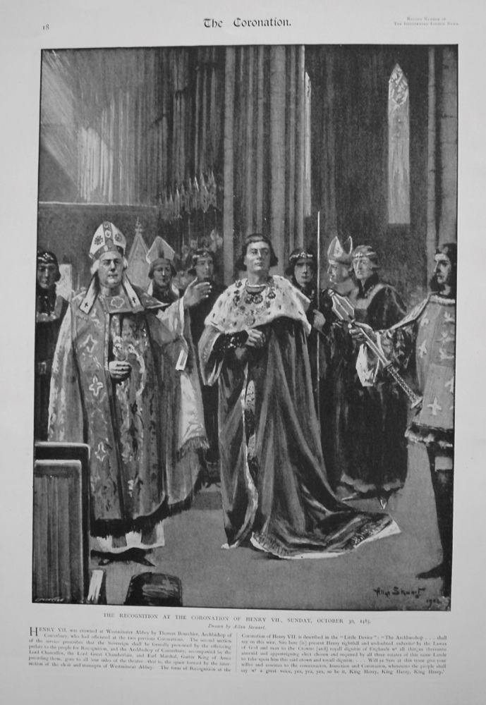 The Recognition at the Coronation of Henry VII., Sunday, October 30, 1485.
