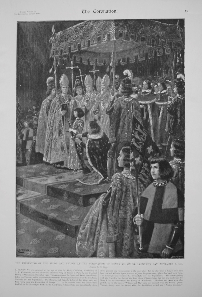 The Presenting of the Spurs and Sword at the Coronation of Henry VI., on St. Leonard's Day, November 6th, 1429.