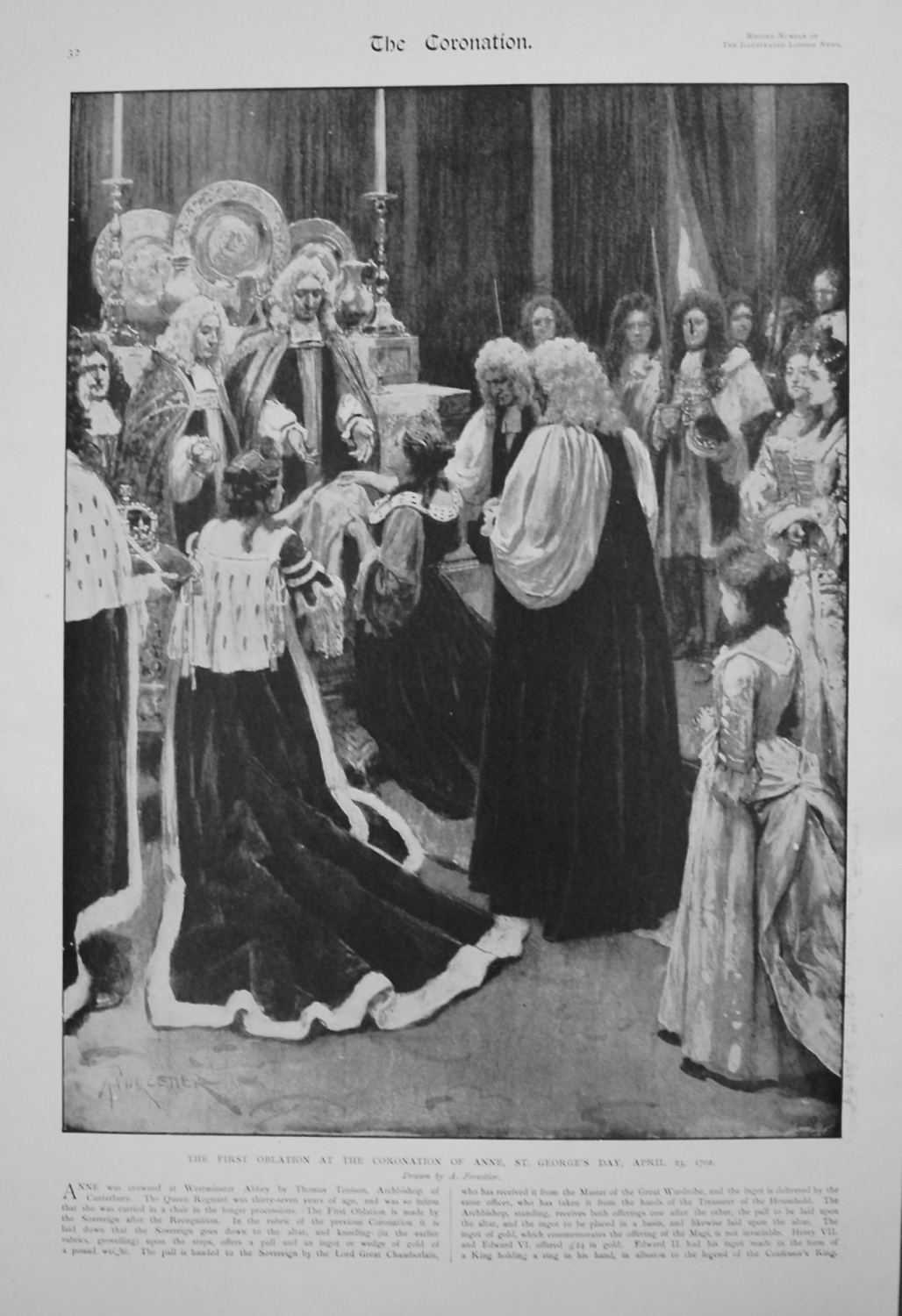 The First Oblation at the Coronation of Anne, St. George's Day, April 23rd,
