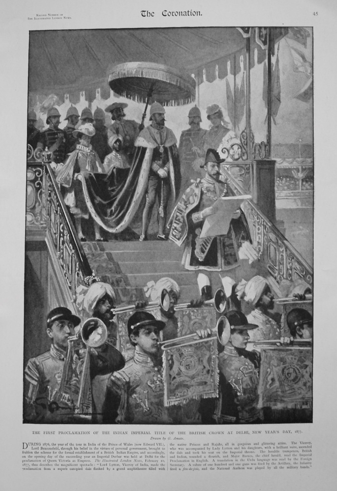 The First Proclamation of the Indian Imperial Title of the British Crown at Delhi, New Year's Day, 1877.
