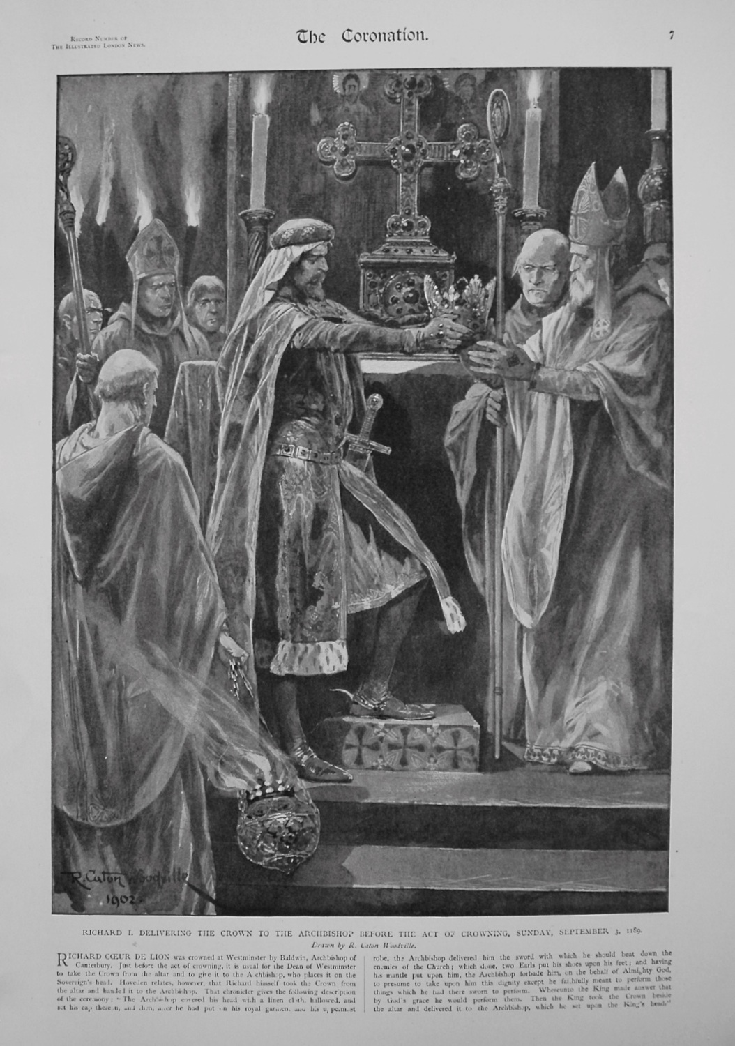 Richard I. Delivering the Crown to the Archbishop before the Act of Crownin