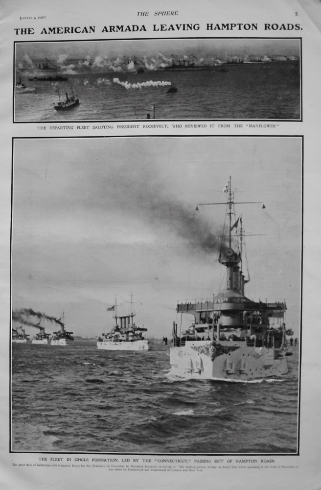 The American Armada Leaving Hampton Roads. 1908