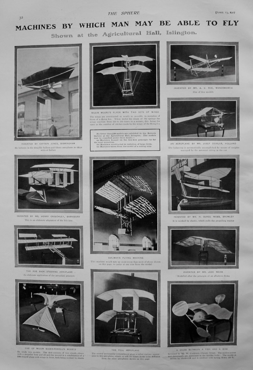 Machines By Which Man May Be Able To Fly : Shown at the Agricultural Hall, 