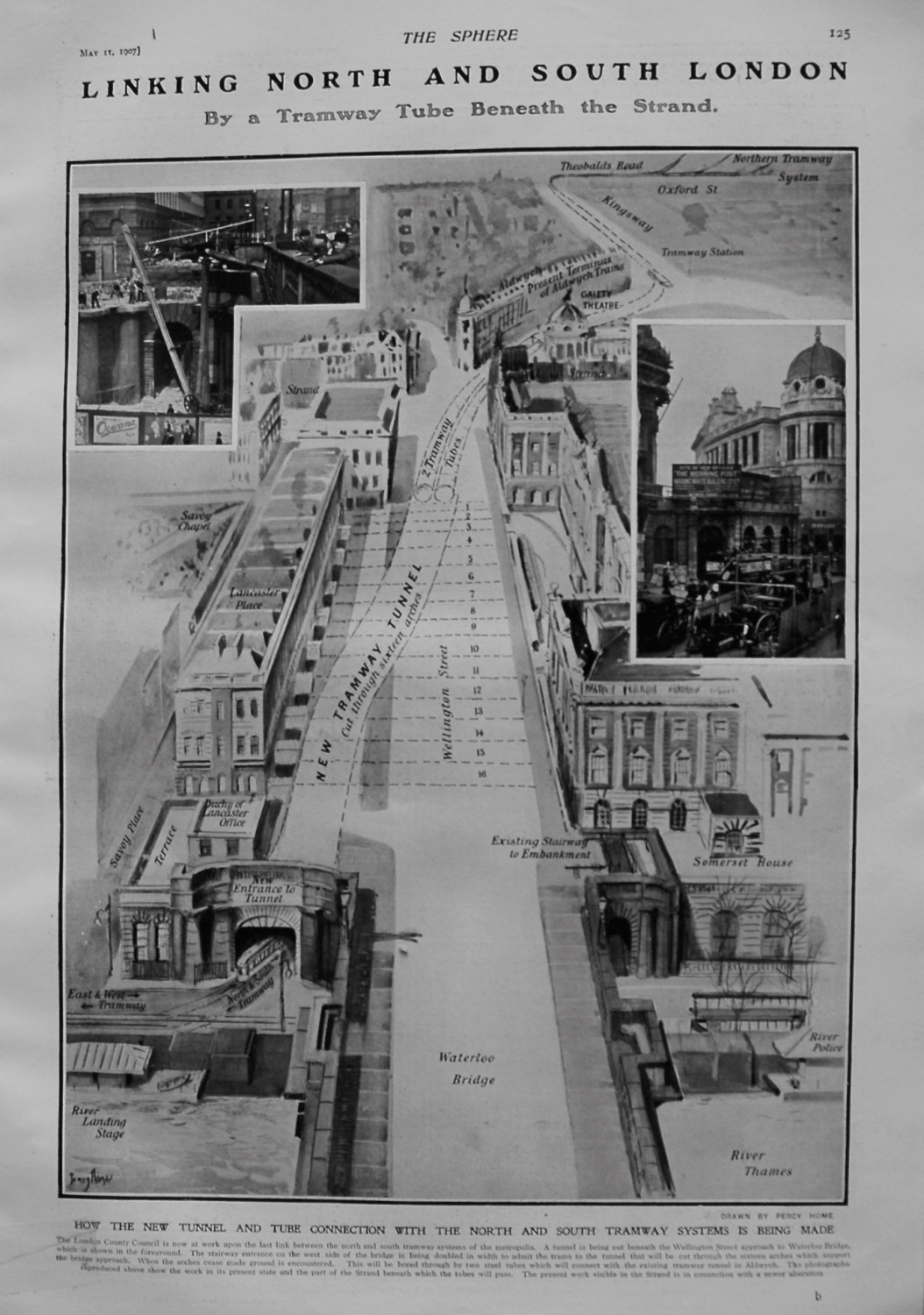 Linking North and South London by a Tramway Tube Beneath The Strand. 1907