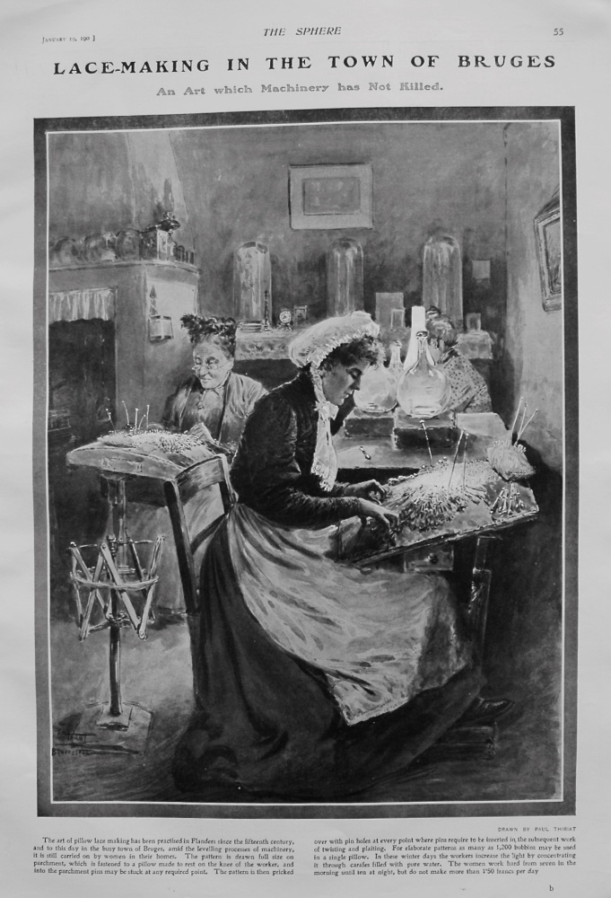 Lace-Making in the Town of Bruges. 1907