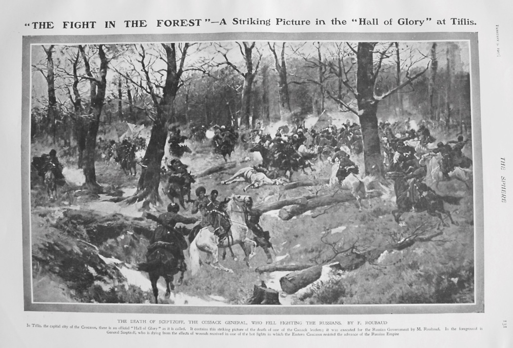 "The Fight in the Forest" - A Striking Picture in the "Hall of Glory" at Tiflis. 1907