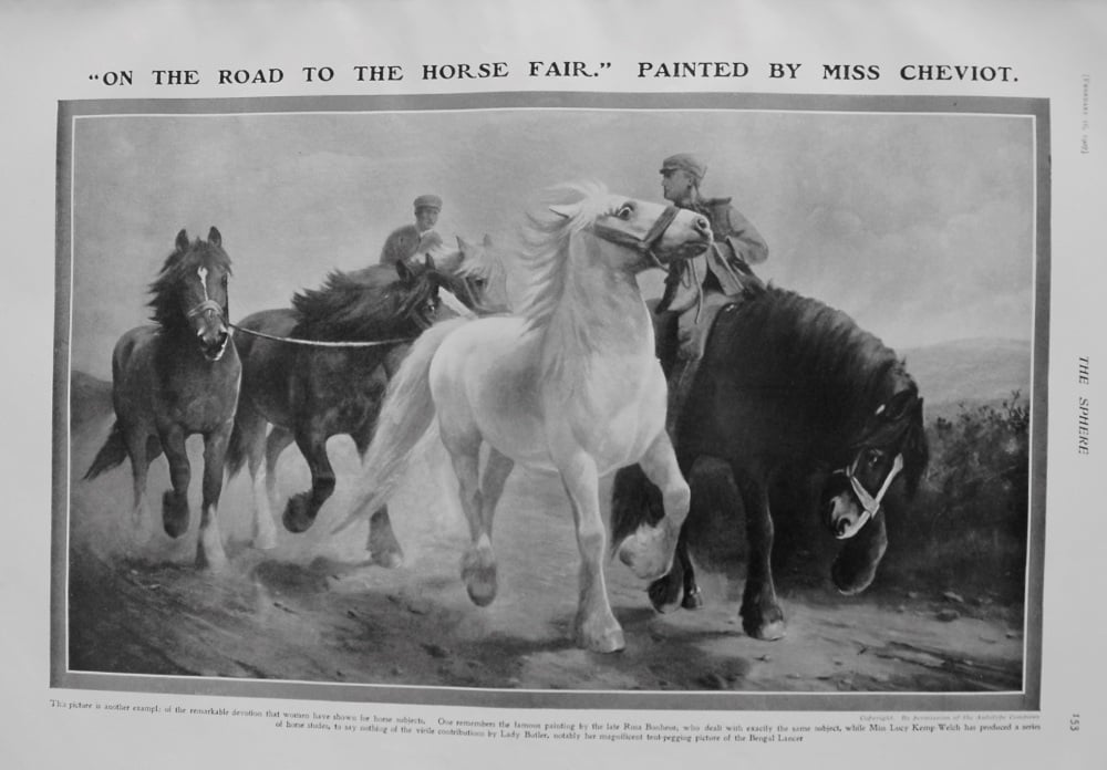 "On The Road To The Fair." Painted by Miss Cheviot. 1907