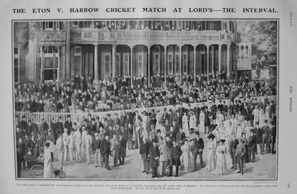 The Eton v. Harrow Cricket Match at Lord's - The Interval. 1908