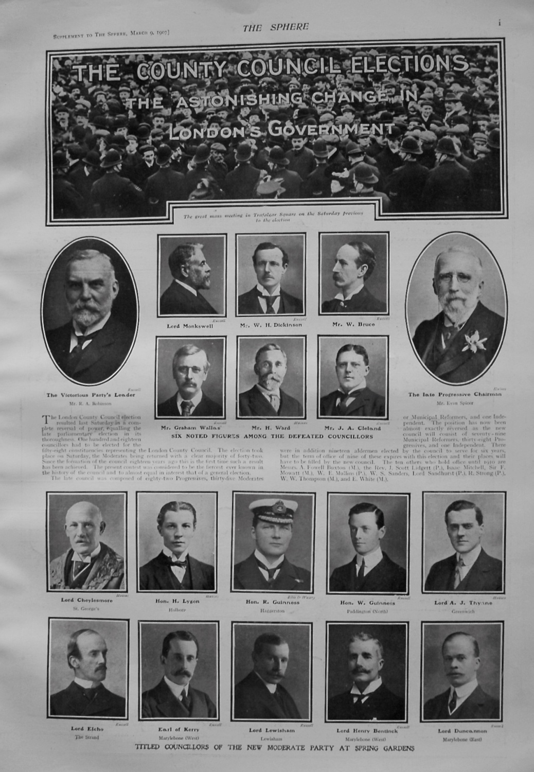 County Council Elections The Astonishing Change in London's Government. 190