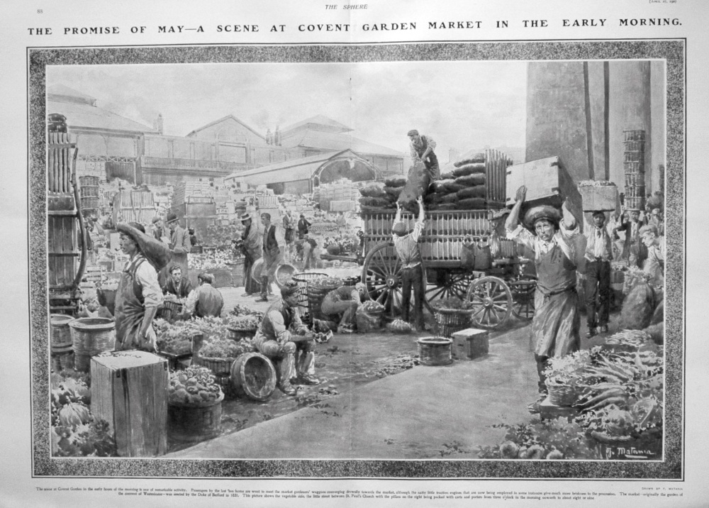The Promise of May - A Scene at Covent Garden Market in the Early Morning. 1907