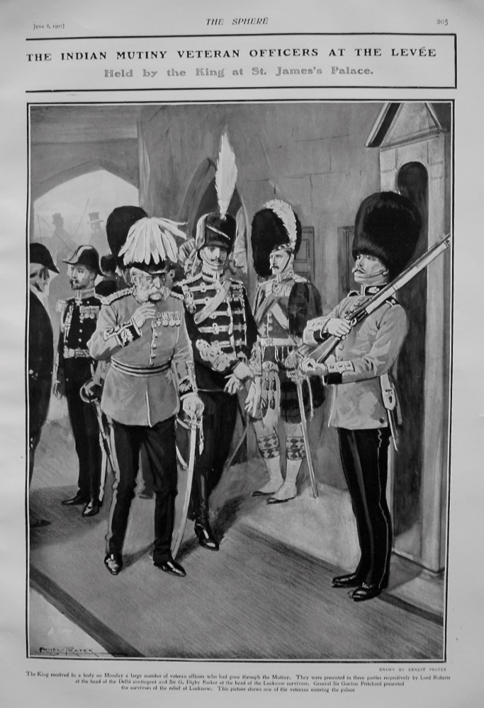 The Indian Mutiny Veteran Officers at the Levee : Held by the King at St. James's Palace.  1907.