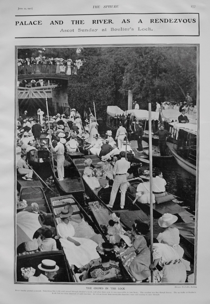 Palace and the River as a Rendezvous : Ascot Sunday at Boulter's Lock. 1907