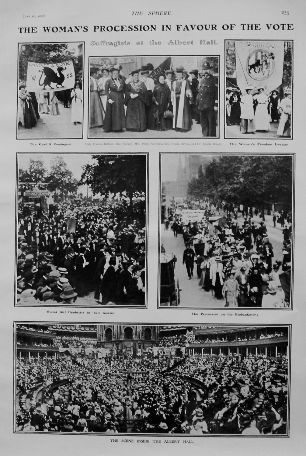 The Woman's Procession in Favour of the Vote. : Suffragists at the Albert H