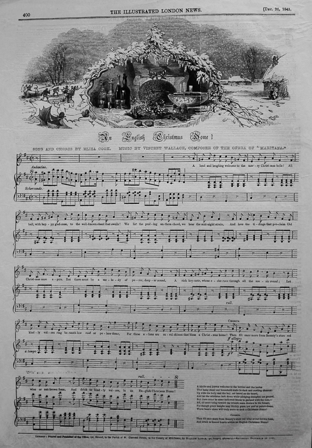 The English Christmas Home ! (Music) 1845. 
