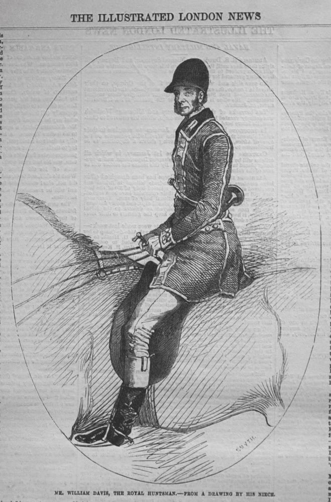 Mr. William Davis, The Royal Huntsman.- From a Drawing by His Niece. 1855