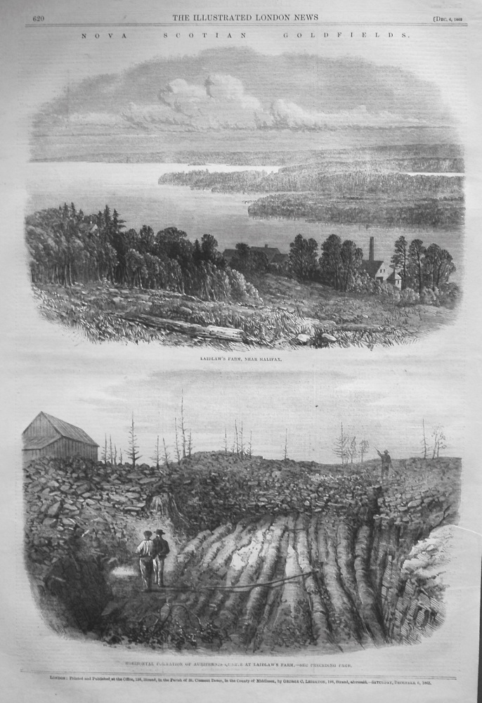 Nova Scotian Goldfields. 1862