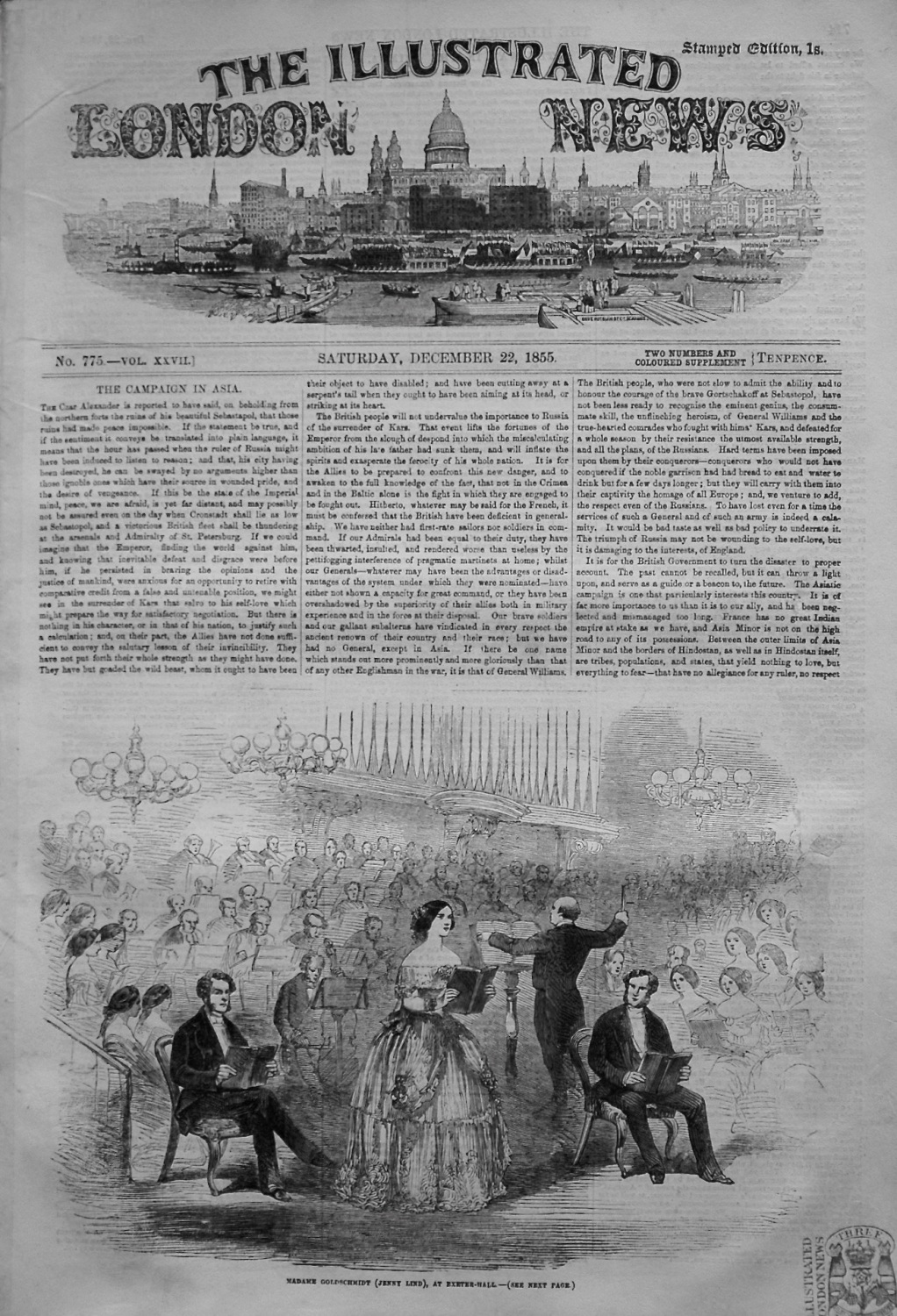 Illustrated London News. December 22nd, 1855
