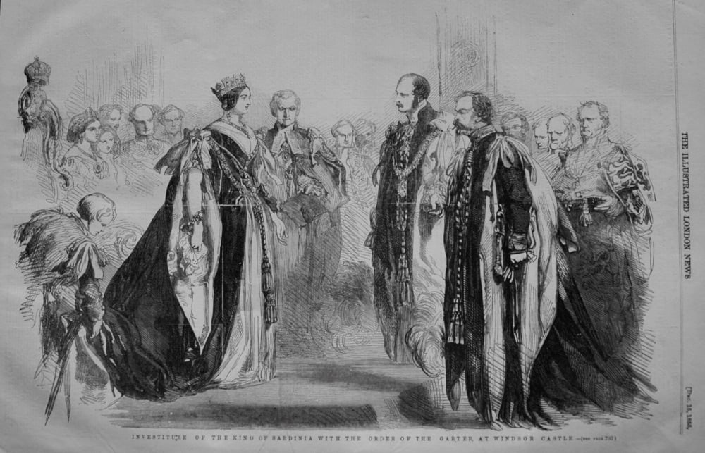 Investiture of the King of Sardinia with the Order of the Garter, at Windsor Castle. 1855