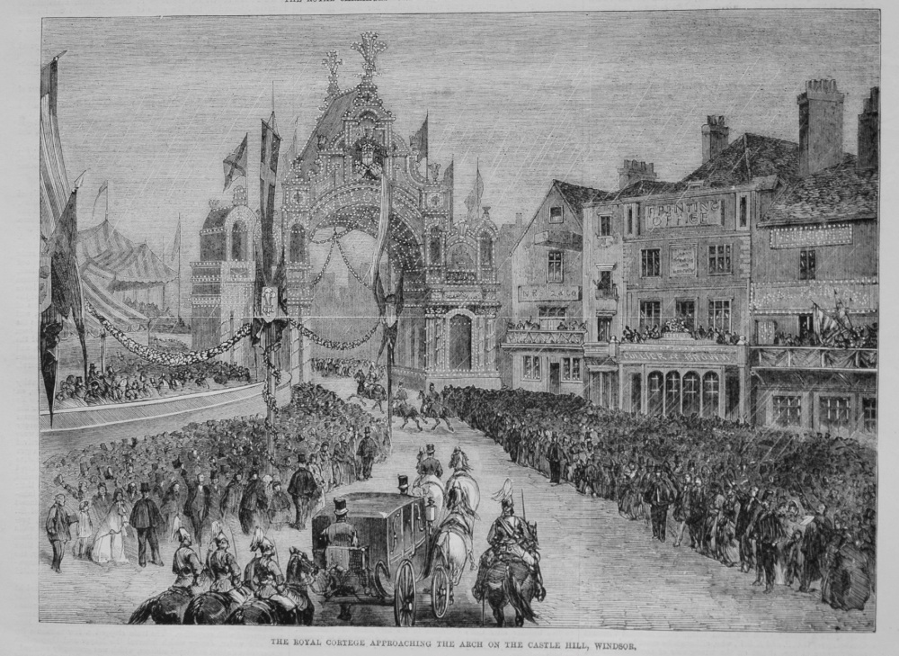 The Royal Cortege Approaching the Arch on the Castle Hill, Windsor. 1863