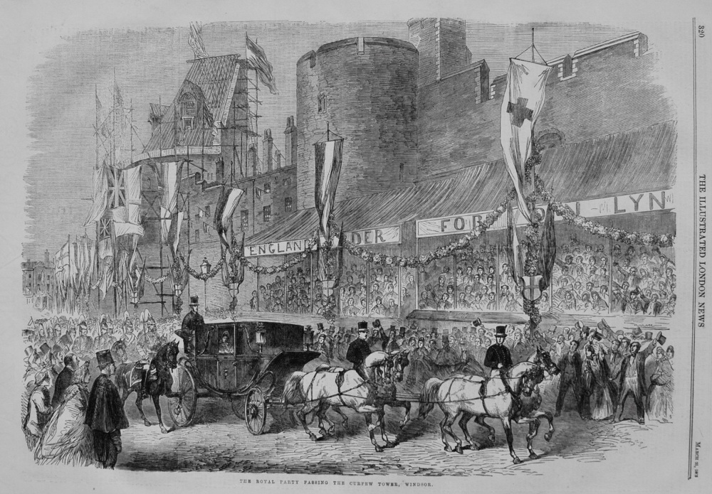 The Royal Party Passing the Curfew Tower, Windsor. 1863