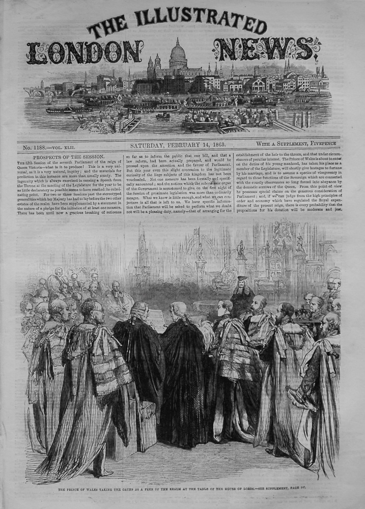 Illustrated London News,  February 14th, 1863.