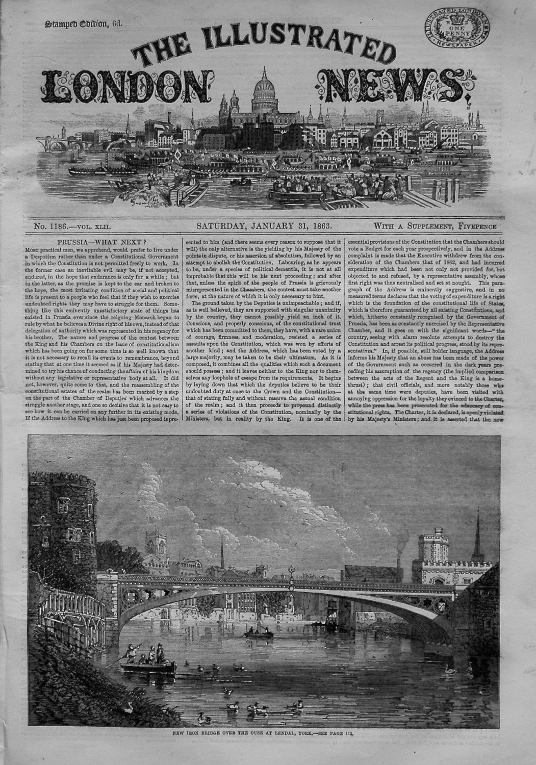 Illustrated London News. January 31st, 1863.