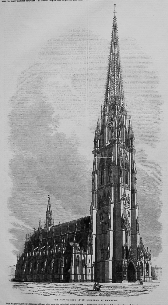The New Church of St. Nicholas at Hamburg. 1845
