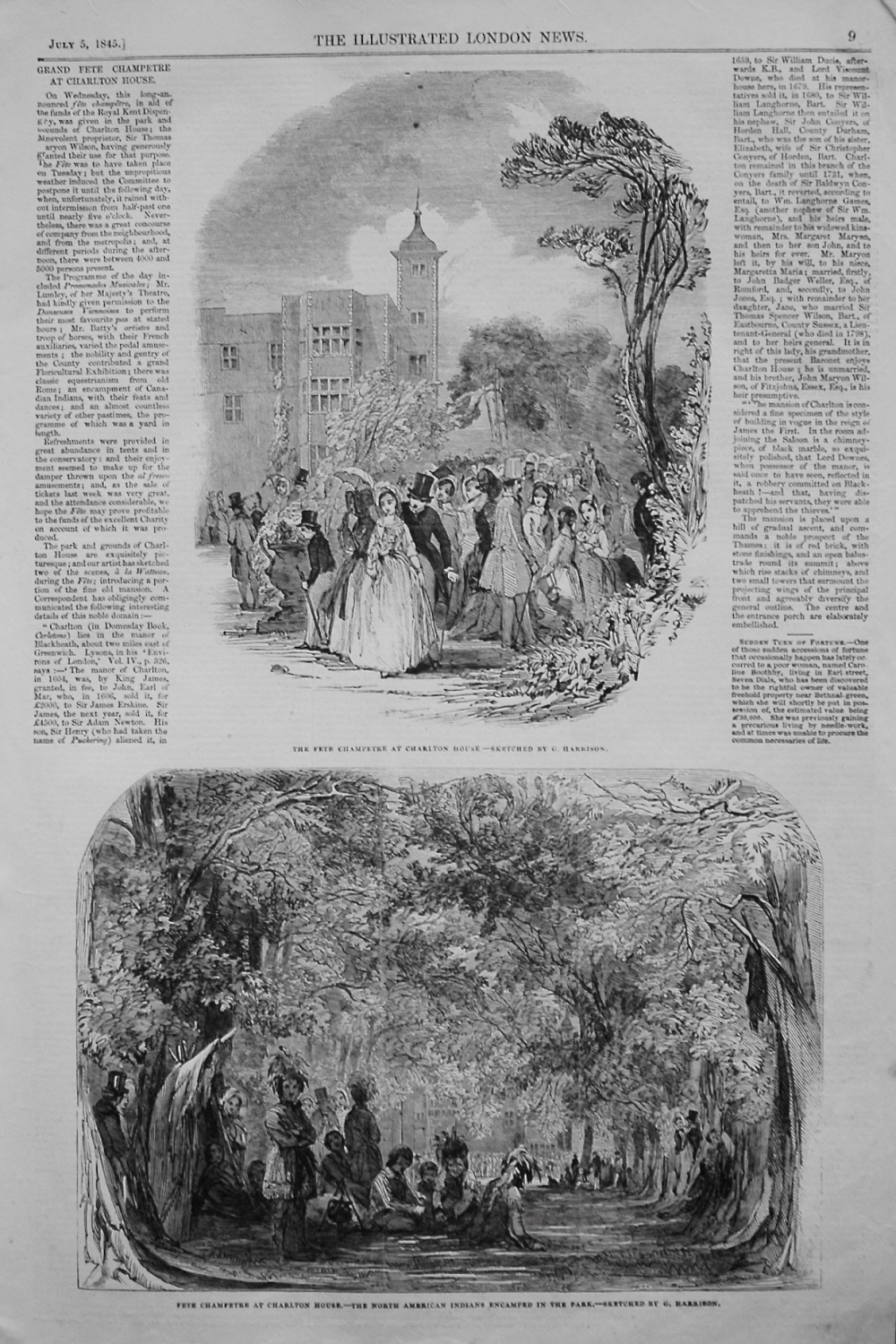 Grand Fete Champetre at Charlton House. 1845