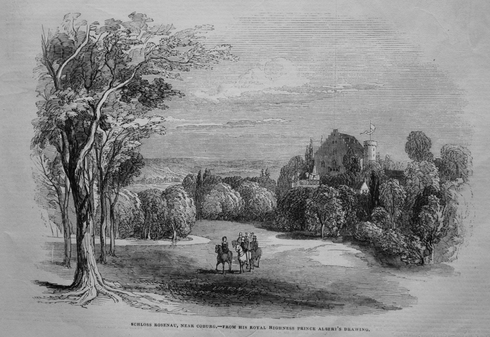 Schloss Rosenau, near Coburg.- From His Royal Highness Prince Albert's Drawing. 1845