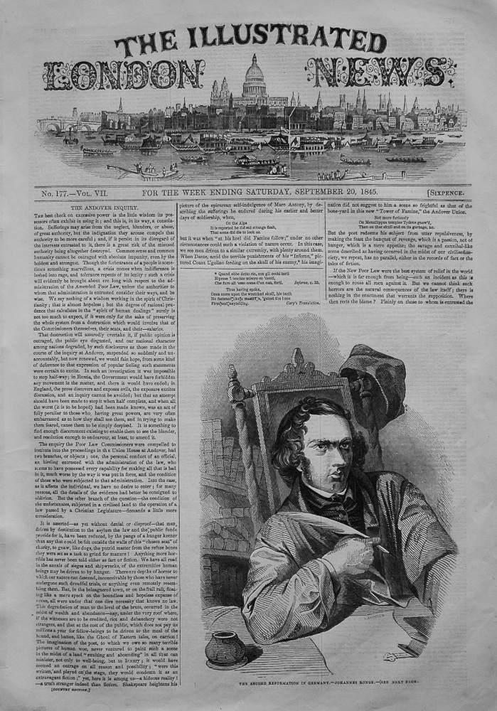 Illustrated London News, September 20th, 1845.